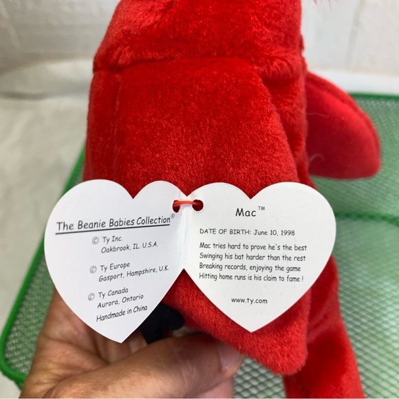 Ty Beanie Babies Mac The Cardinal Plush Toy - Picture 8 of 12
